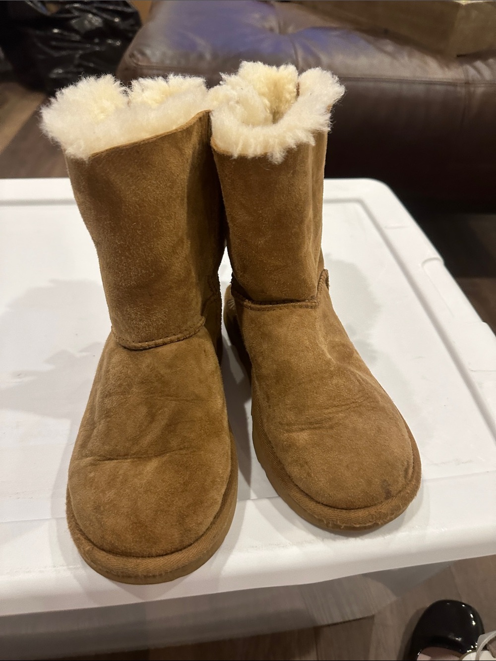 UGG Chestnut Suede Shearling Boots